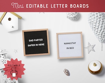 Mini Editable Letter Board Printable: White & Black Signs (PDF)