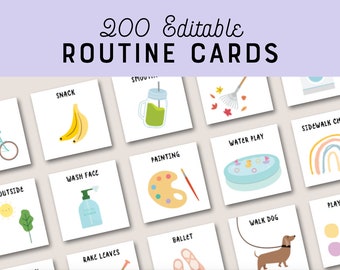 Editable Daily Visual Routine Cards Schedule for Kids Toddlers Printable Rhythm Chore Chart Pictures