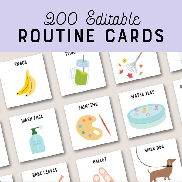 Editable Daily Visual Routine Cards Schedule for Kids Toddlers Printable Rhythm Chore Chart Pictures
