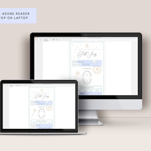 May include: A printable tooth fairy receipt template with a light blue background and gold stars. The template includes fields for the child's name, age, date the tooth was lost, tooth condition, and a space for the tooth fairy to leave a message. The text "Tooth Fairy" is written in a cursive font.