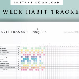 Habit Tracker Afdrukbare Sjabloon Maandelijks Routine Tracking Goal Planner Journal Chart List Tracking Habits Editable Habit Log List PDF
