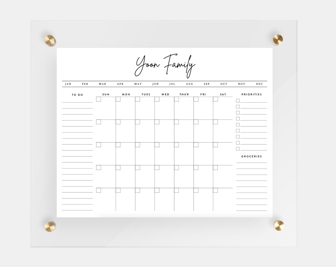 Family Calendar Chore Chart Editable Customizable Etsy