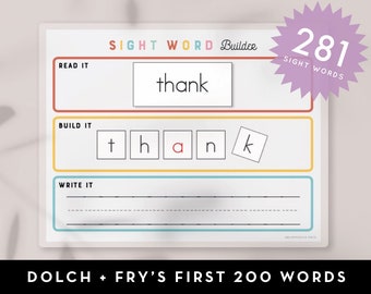 Sight Words Spelling Game: Dolch & Fry's 280+ Words (Printable PDF)