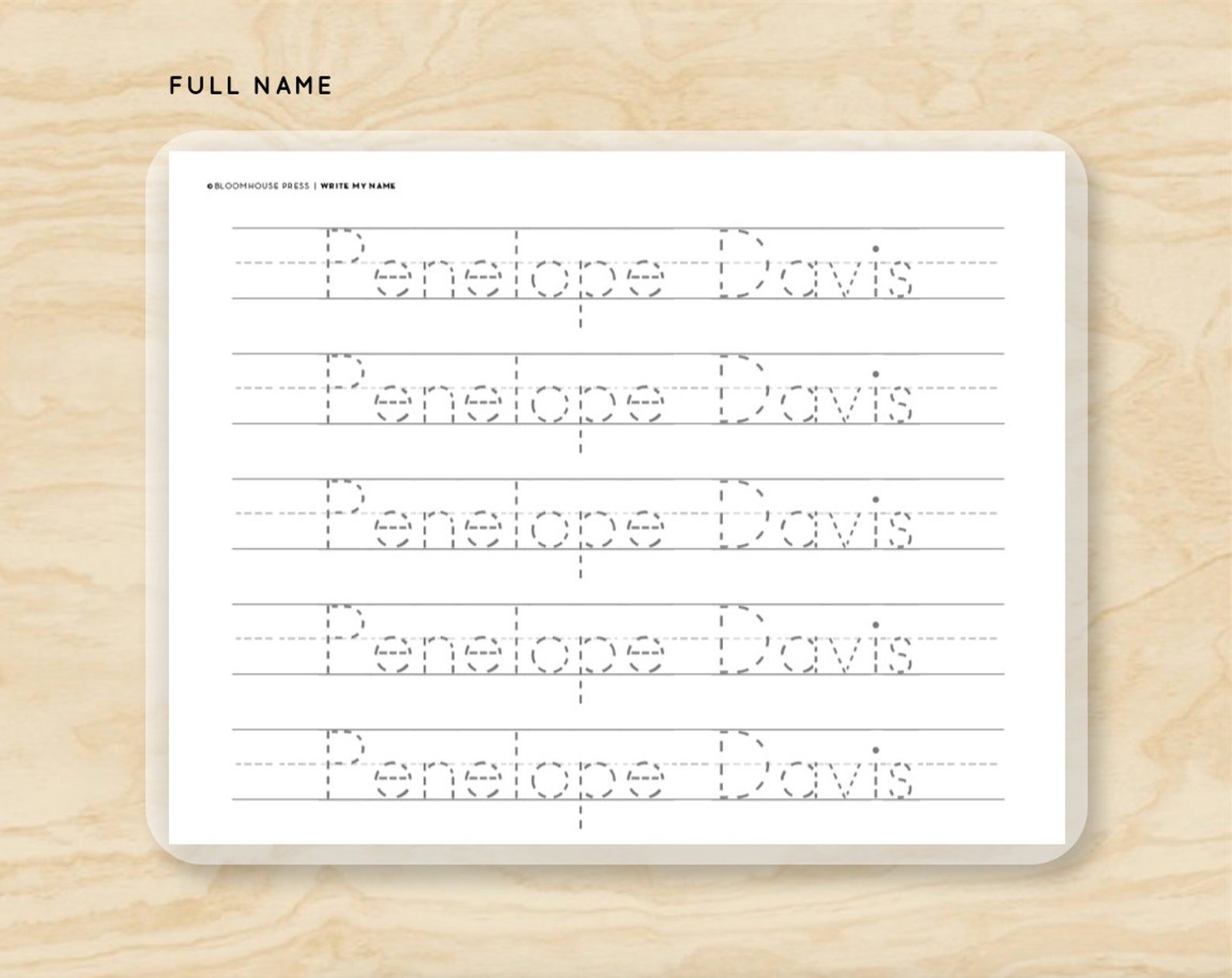 Custom Name Tracing Letters Printable Worksheet Learn to Write | Etsy