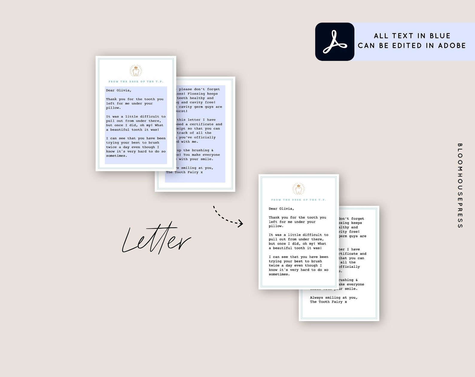Tooth Fairy Letter Kit Bundle Mini Set Printable Editable - Etsy