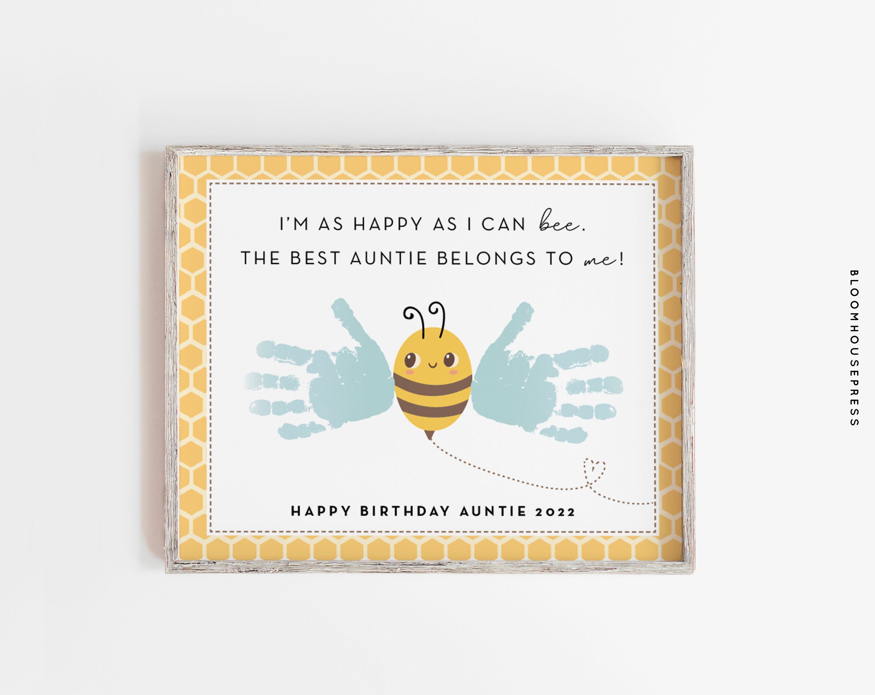 Kids Handprint Art Bee Footprint Art Gift for Dad Mom Aunt Uncle ...