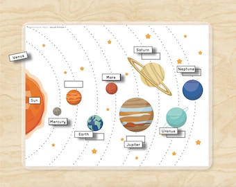 school project solar system Solar System Printable Worksheet Matching Busy Binder Pages Homeschool Resource PDF Kids Preschool File Folder Game Download