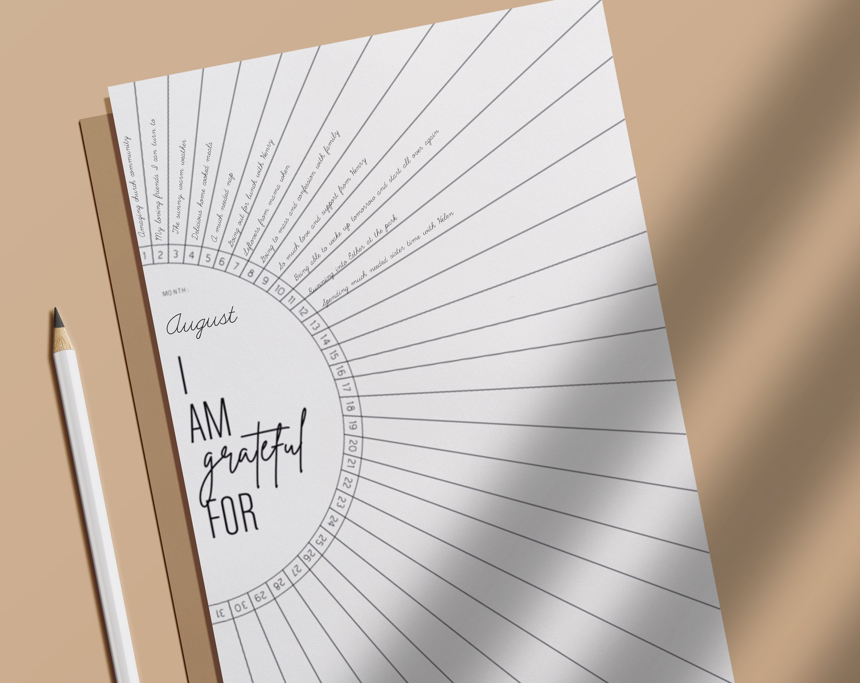 Gratitude Log Sunshine Rainbow Tracker Daily Monthly Journal Planner …