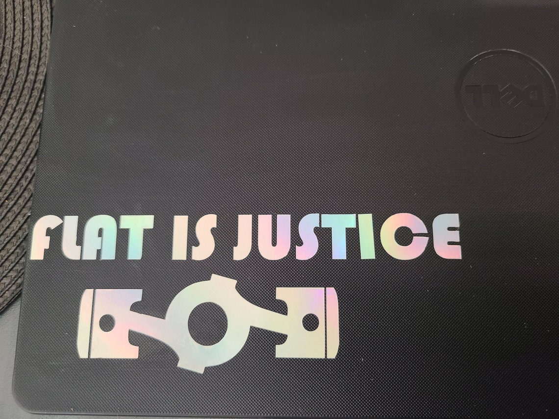 Flat is Justice decal Etsy