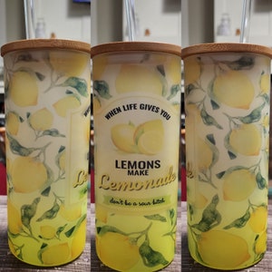Lemon Yellow Ombré 18oz glass tumbler
