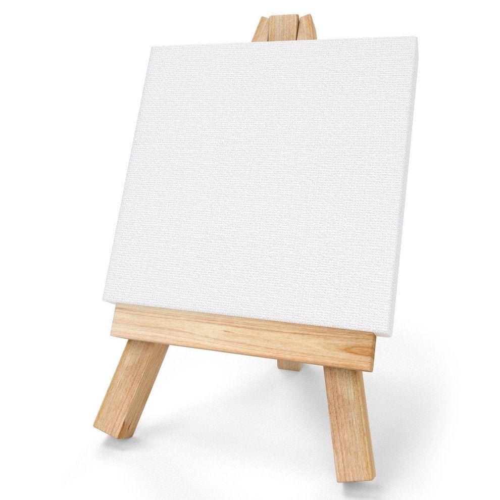 Mini Easels Mini Canvas 4 x 4 Inch Canvas Wooden Easel Etsy
