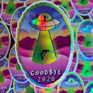 Alien Holographic Vinyl Sticker