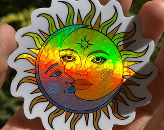 Sun & Moon Holographic Sticker