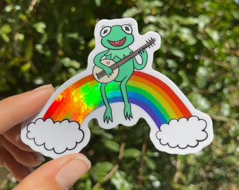 Kermit the frog Holographic Sticker