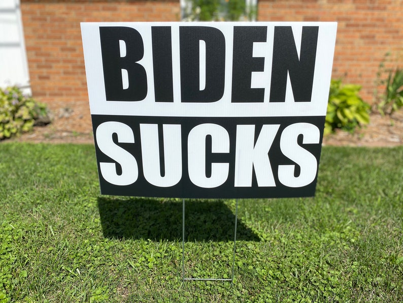Biden Sucks Yard Sign 18 x 24 image 0