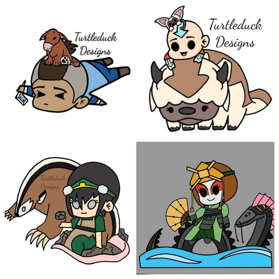 Avatar Gaang Sticker Pack of 6 Including: Suki and Katara From ATLA Sokka Zuko Toph Aang