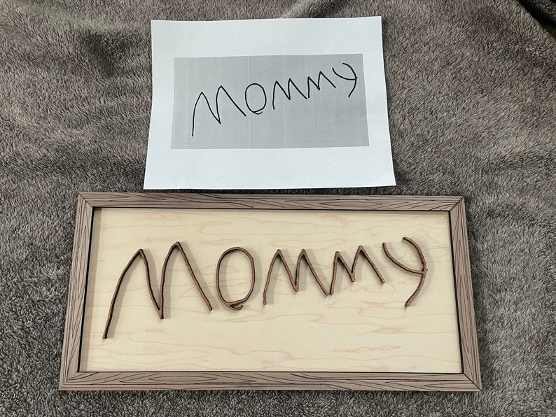 Personalized Child's Handwriting Sign Custom Wood Wall Plaque Kids Handwriting Gift for Grandma 3D Laser Cut Handwriting Keepsake Art bild 11