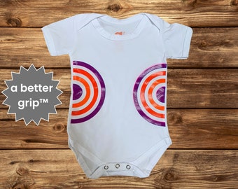 Color Burst - Grip-a-Baby™ Non-Slip Infant Bodysuit - grippy baby clothing - luxurious infant Gripsuit™ features grippy gel-ink graphics