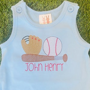 Ships FAST and FREE - PERSONALIZED Baseball Bubble Romper for Boys - Baby and Toddler Sizes - Baseball Baby Gift - Baseball Baby Shower Gift
