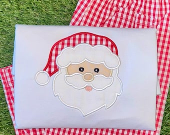 Embroidered Santa Shirt: Holiday Outfit with Optional Pants