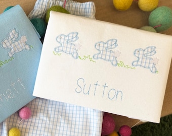 Ships FAST and FREE - Boys embroidered Easter shirt outfit personalized Easter bunny shirt matching shorts pants available long short sleeve