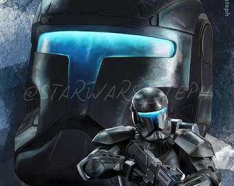 The Commando ~ Omega Squad ~ 8x10 Semi-Gloss Print ~ Star Wars Art