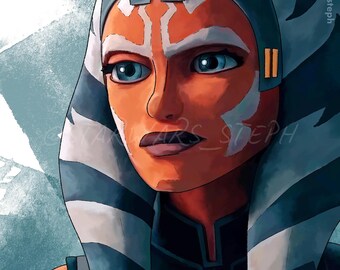Little Soka ~ Ahsoka Tano ~ 8x10 Semi-Gloss Print ~ Star Wars Art