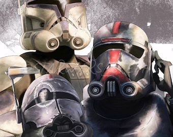 The Boys ~ Rex, Hunter, Crosshair ~ 8x10 Semi-Gloss Print ~ Star Wars Art