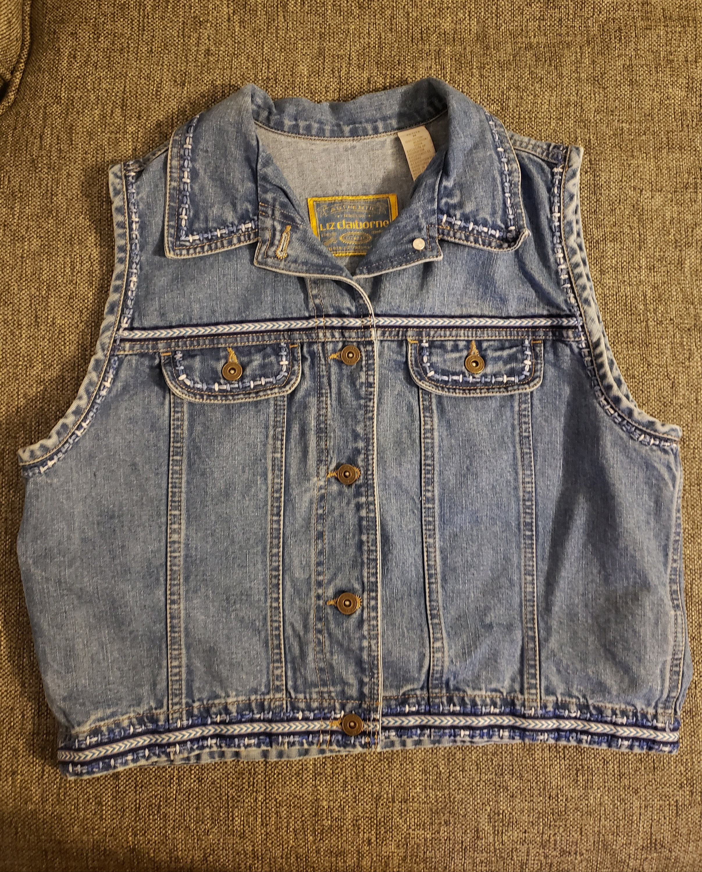 Liz Claiborne Lizwear Denim Vest Petite 