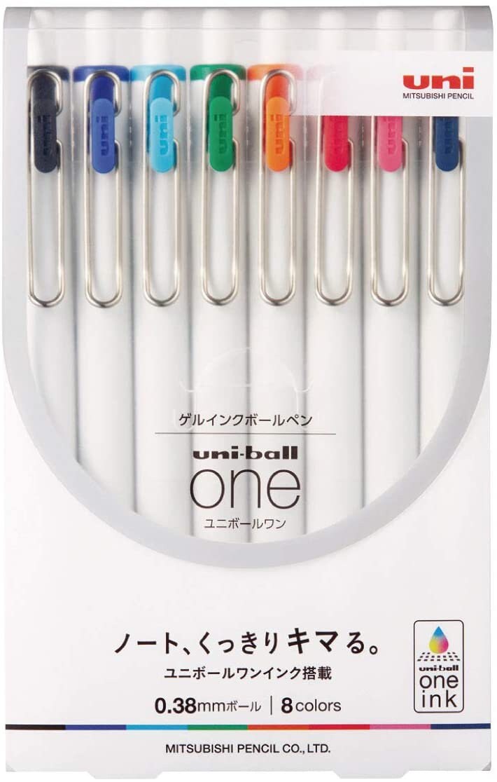 Uni Ball One 8 Color Set 0 38mm Etsy