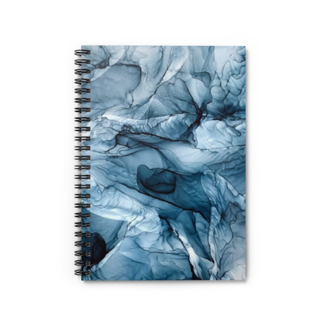 Blue Watercolor Ocean Print Notebook | Spiral Journal With Lined Pages ...