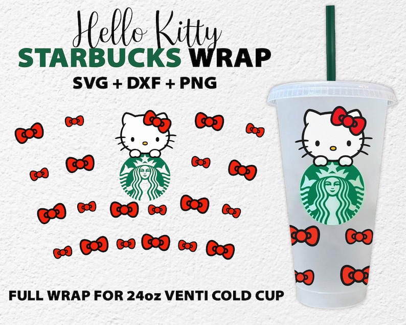 Hello Kitty Starbucks Full Wrap Svg Seamless Wrap Kitty | Etsy