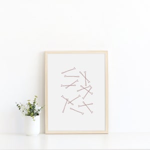 Bobby Pin Art  // Salon Art // Dorm Room Art // Bathroom Art // Modern Art