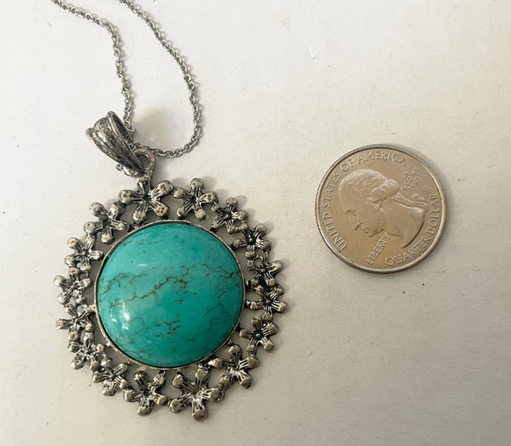 Vintage Boho Faux Turquoise Necklace - image 3