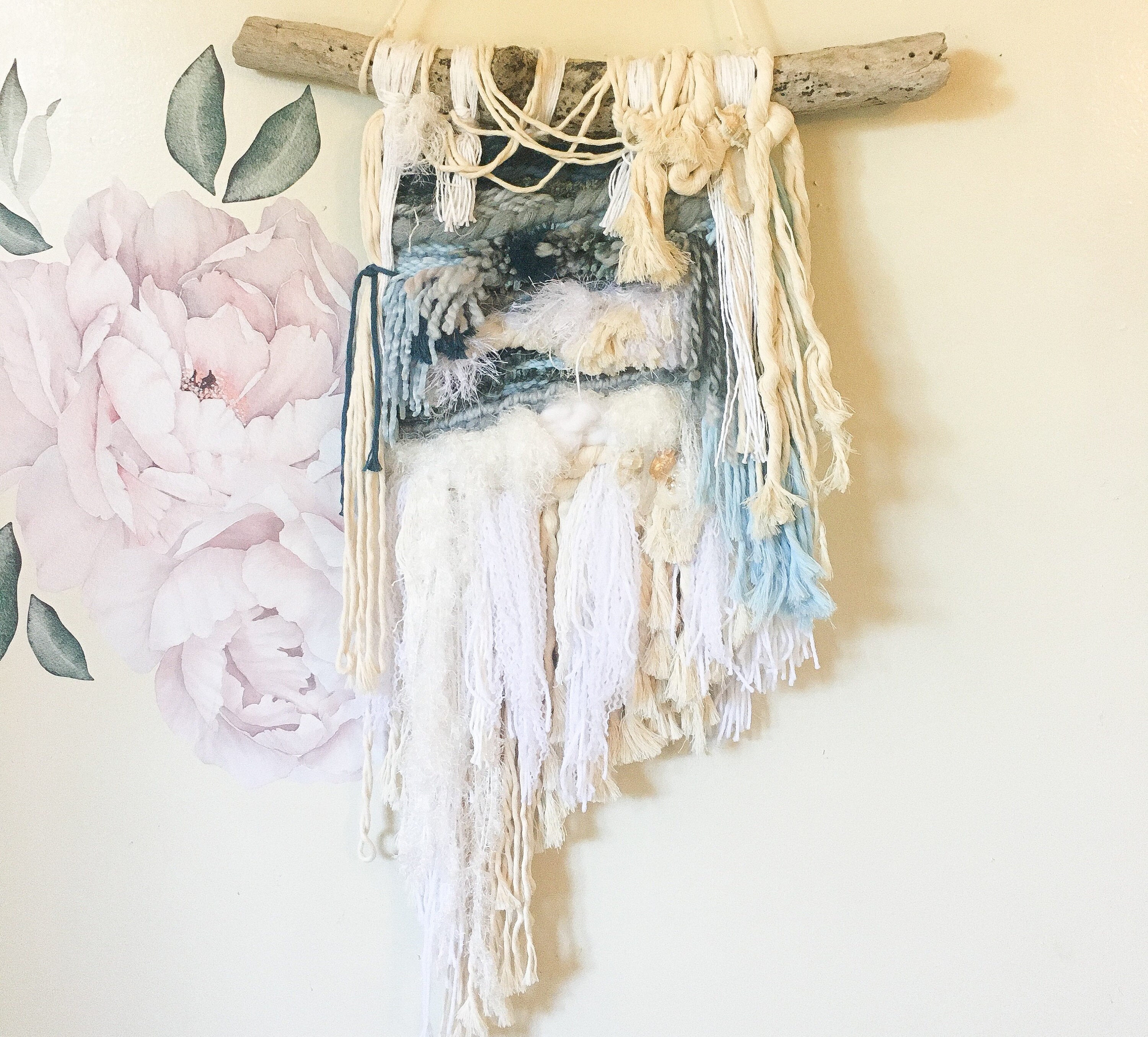 Blue Ocean Waves Large Woven Wall Hanging Etsy