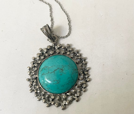 Vintage Boho Faux Turquoise Necklace - image 4