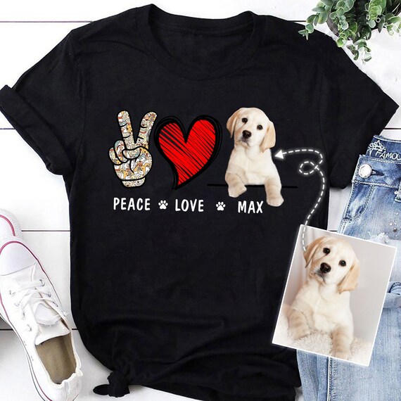 Peace love dog shirt personalized Clearance