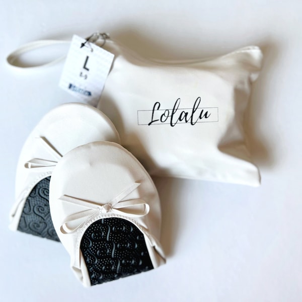 Lolalu white bride flats,  Rollable flats, Rollable shoes, Foldable flats, Foldable flats, Wedding slippers, Bridal flats