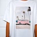 Pink Van Graphic Tee | Vintage Volkswagen T shirt | Graphic Tees for Women | VW Bus Oversized T-shirt | Cali Beach Tshirts | Cute Tees Girls 
