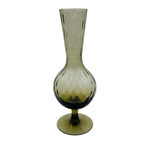 Vintage EMPOLI Amber/Brown Blown Glass Vase Italy