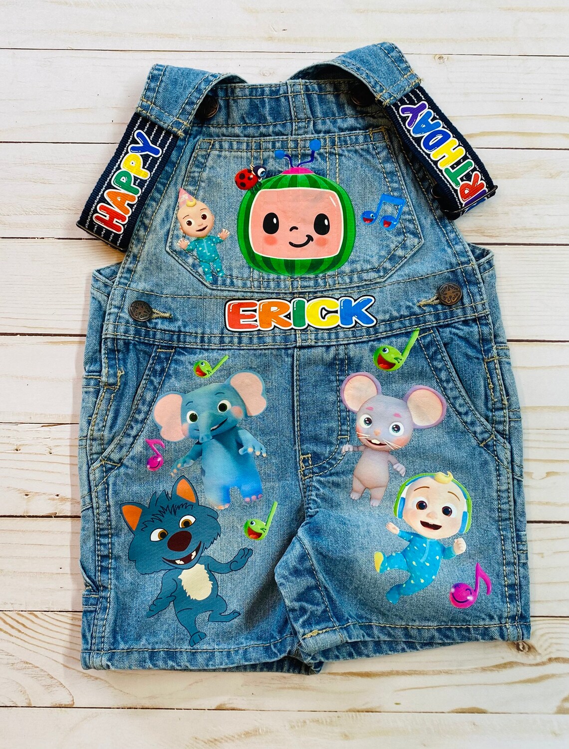 Cocomelon custom denimoverall for babiesJj cocomelon theme | Etsy
