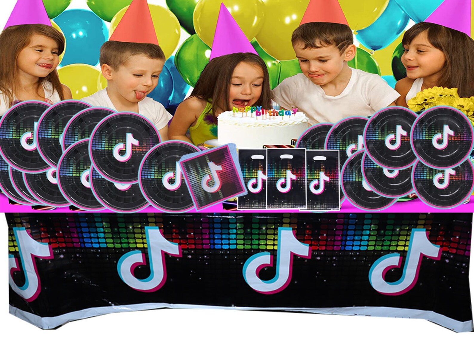 TikTok Themed Party Supplies Set TikTok Party Decorations Etsy
