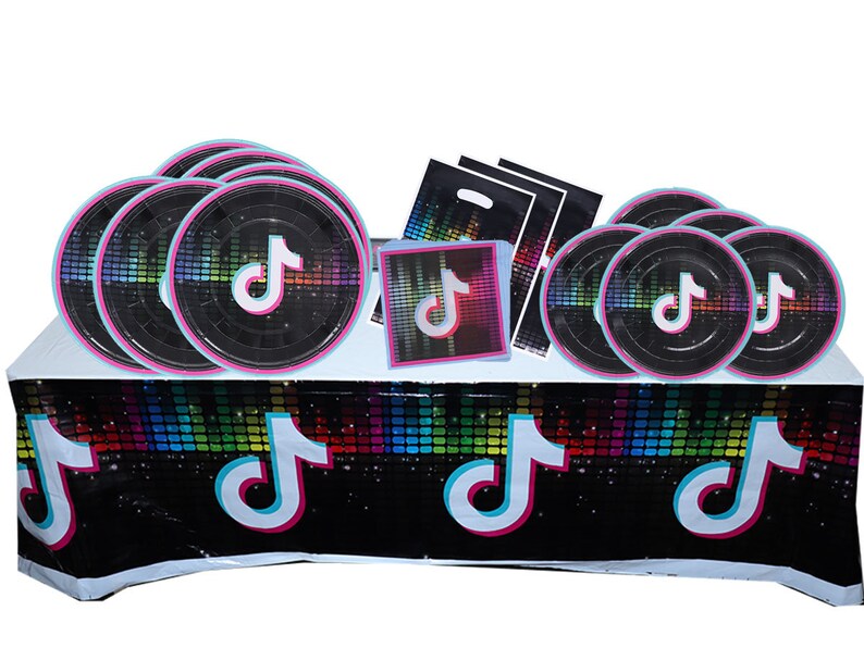 TikTok Themed Party Supplies Set TikTok Party Decorations Etsy