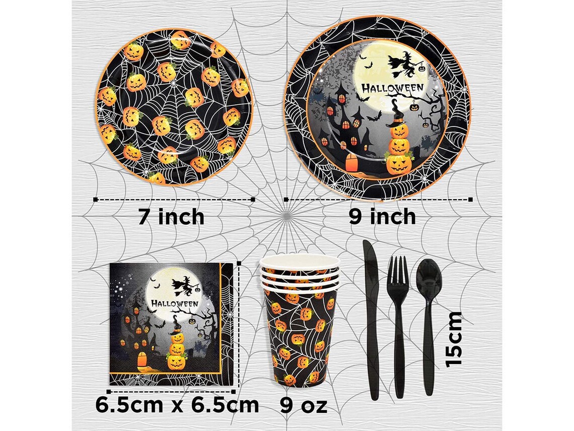 168 PCS Halloween Party Supplies Set Serves 24 Halloween Etsy
