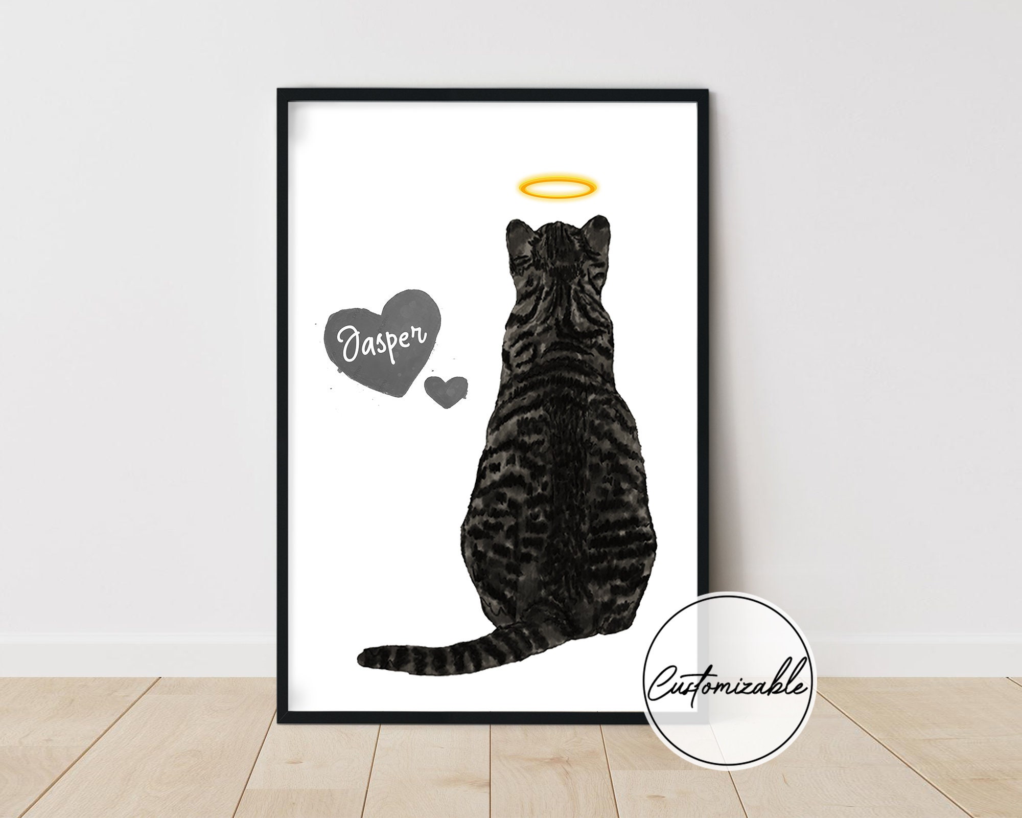 Custom Cat Print Cat Memorial Print Cat Wall Art Cat Loss Etsy