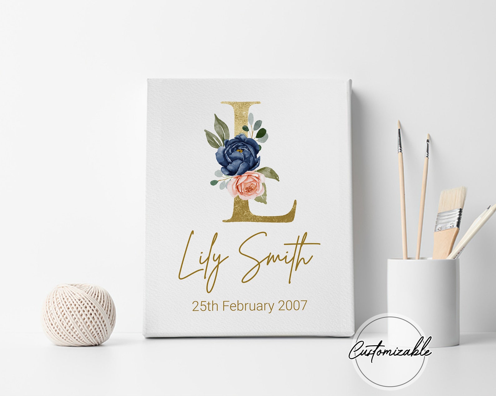 Personalized Family Name Wall Art Floral Print Family Flower Etsy