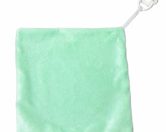 Couverture de confort/de sécurité Lovey pour bébé - 30,5 cm x 30,5 cm-vert sauge. Attache-tétine