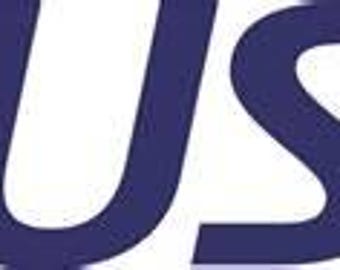 May include: The USPS logo features a stylized eagle in flight, rendered in white and blue. The letters "USPS" are displayed in a bold, sans-serif font, also in blue. The overall design is clean and modern.