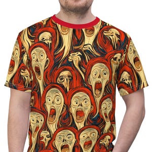 Edvard Munch The Scream 1893, Skrik Painting, Artistic Graphic T-Shirt, Artsy Tee, Art Lover Gift, Halloween Outfit Present, Gothic Fashion