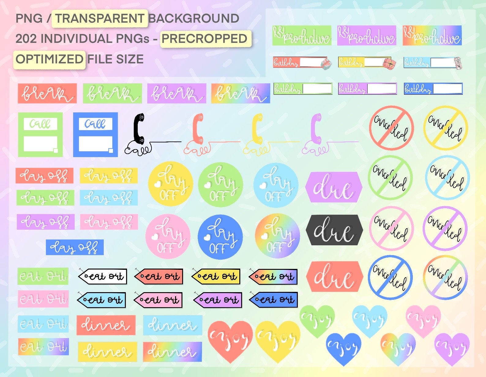 Functional Sticker Set Digital Stickers Value Pack 200 - Etsy Singapore